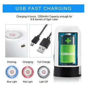 Dispensador Automático Recargable Usb Agua Natural Para Garrafón Blanco/negro