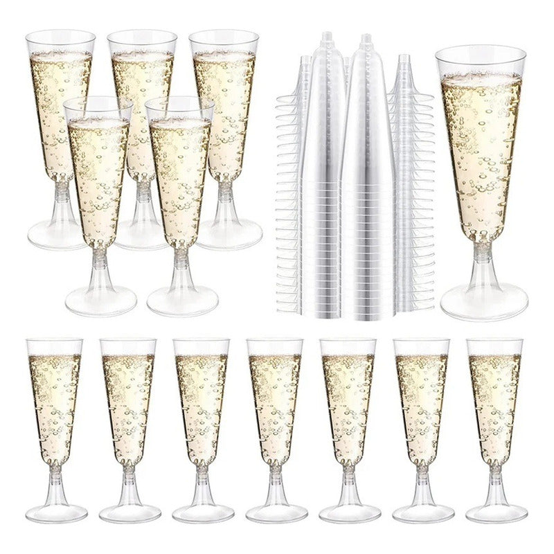 80 Copas Champagne Copa Acrilico Flauta Copas Champaña 5oz Transparentes