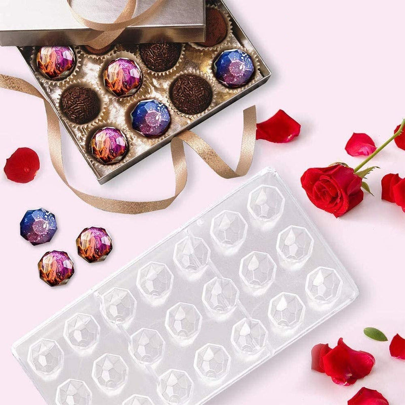 Pack 2 Moldes Chocolate Molde Chocolate Policarbona Diamante