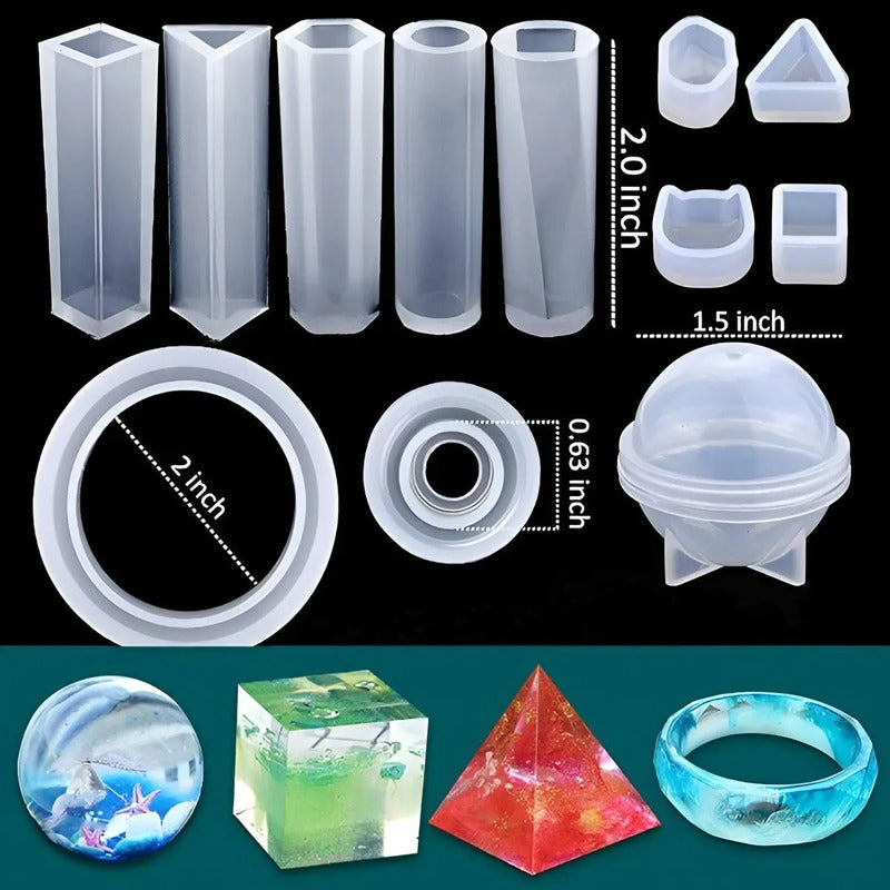 Kit Resina Moldes De Resina Epoxica Artesanias Aros 85pcs Moldes De Silicona Para Hacer Joyas Artesanias Manualidades... Multicolor / Moldes De Resina 85 Pcs