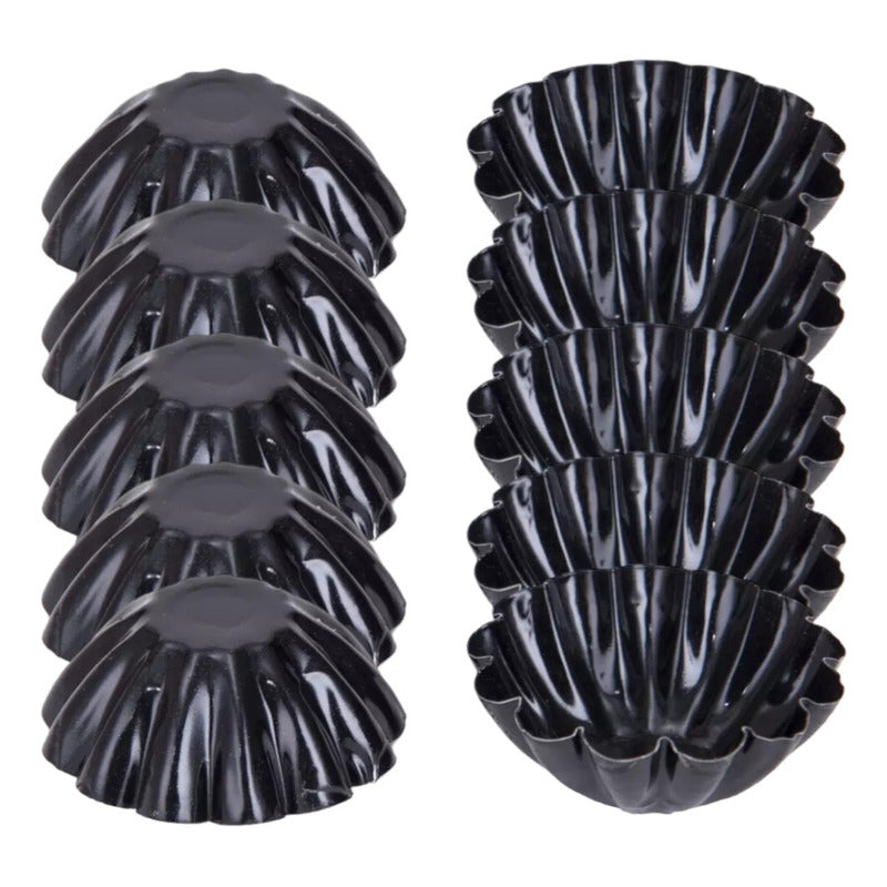 Pack X24 Molde Mini Tartaleta Tarta Moldes Reposteria 4,5cm Gris Oscuro