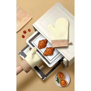 Pack X2 Guantes Silicona Para Horno Toma Olla Guante Cocina Multicolor Guantes Silicona 27cm