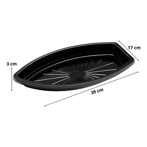 100 Envases Barcos De Sushi Bandeja C/tapa Barco Para Sushi Negro / Envase Para Sushi Sin Divisiones