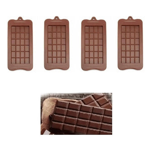 Pack 4 Moldes De Silicona Rectangular Para Barra De Chocolate Pastelería Cl