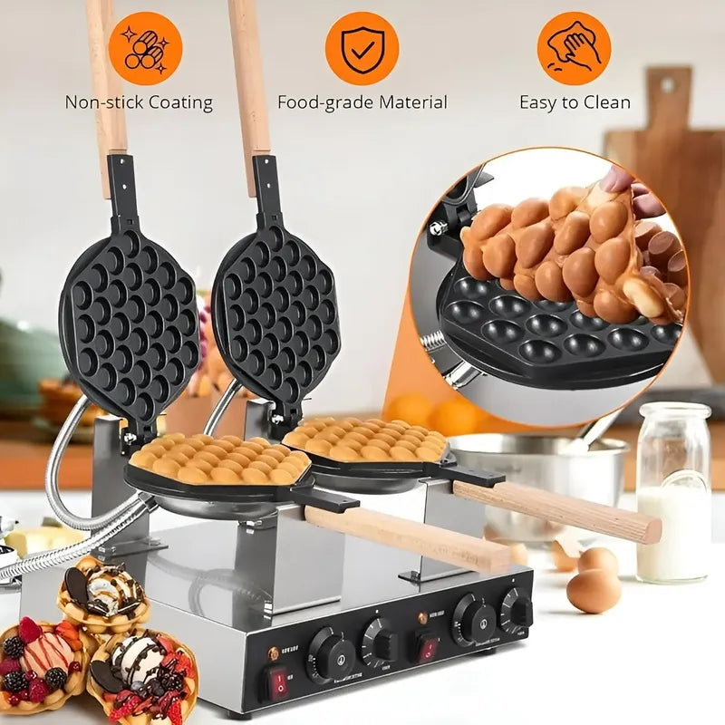 Waflera Doble Wuafleras Wafleras Con Formas Waffles Burbuja Gris / Wafflera Doble Burbuja