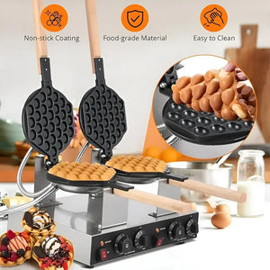 Waflera Doble Wuafleras Wafleras Con Formas Waffles Burbuja Gris / Wafflera Doble Burbuja