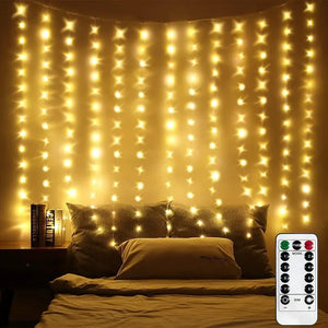 Cortina De Luces Led Cortina Luces Luces Navidad Led Control Calida 0989ww