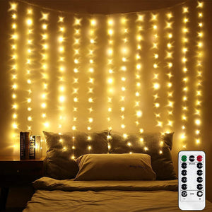 Cortina De Luces Led Cortina Luces Luces Navidad Led Control Amarillo