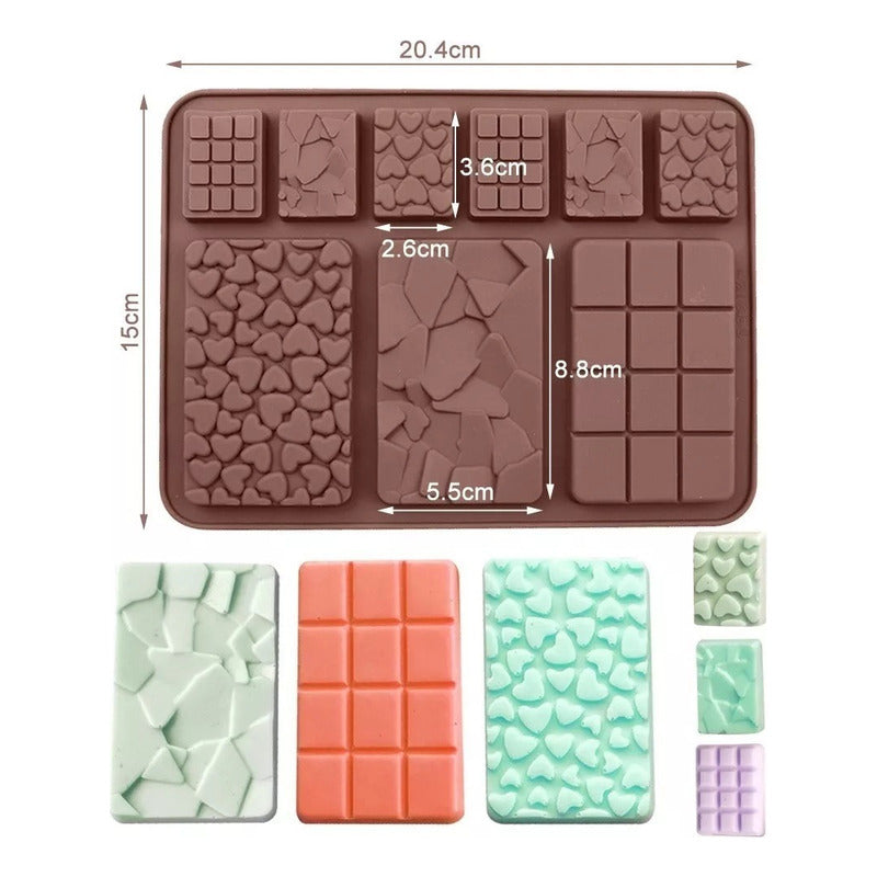 Moldes De Chocolates Moldes Barra De Chocolate Silicona B9  Marrón