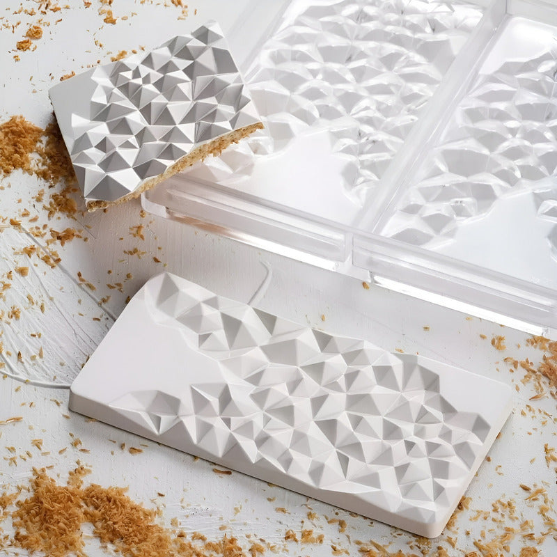 Set 2 Molde De Chocolate Molde Policarbonato Barra Cristal 3 Transparente