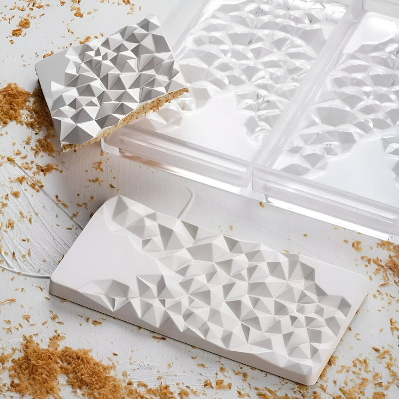 Molde De Chocolate Molde Policarbonato Barra Cristal 3 Cav Transparente