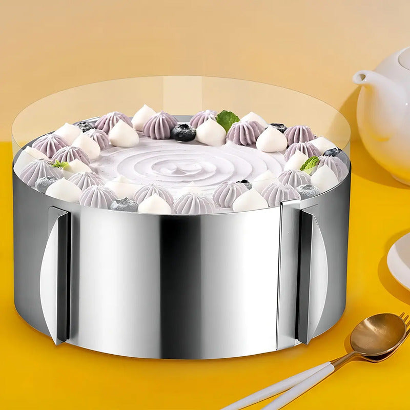 Molde De Torta Moldes Para Tortas Anillo Redondo Ajustable Gris Claro