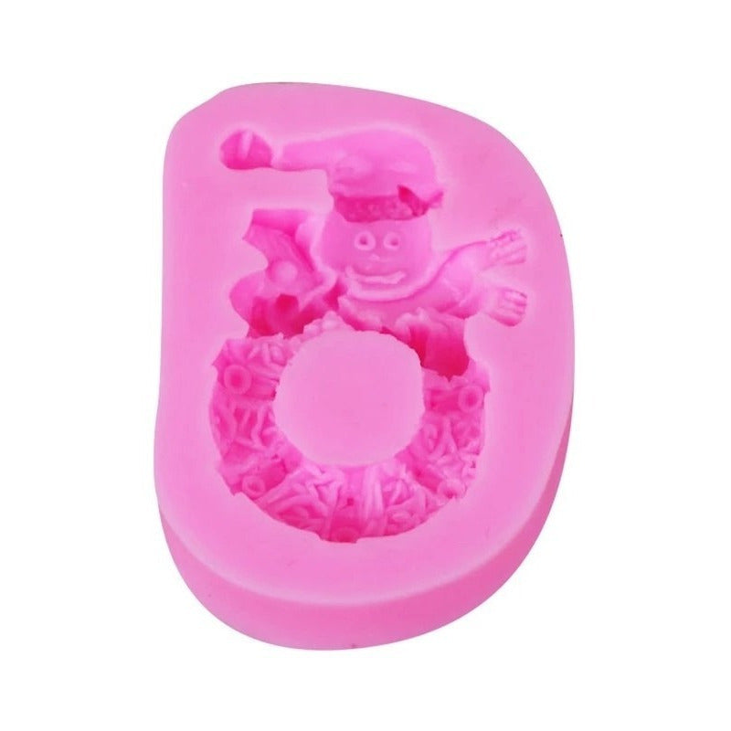 Molde Fondant Navidad  Molde De Silicona Molde Muñeco Nieve Rosa Muñeco De Nieve 52308