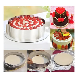 X4 Molde De Torta Molde Para Torta Anillo Redondo Ajustable Molde Ajustable Torta Queque Molde Redondo Torta Queque... Gris Oscuro