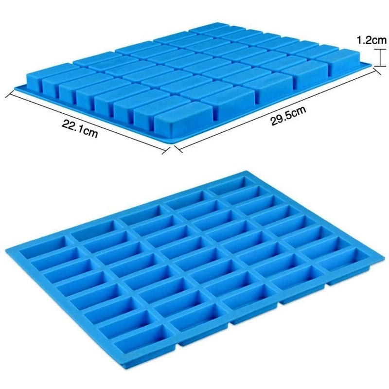 Pack X2 Moldes Silicona Barra Moldes Hielo Molde Jabon 40 Azul