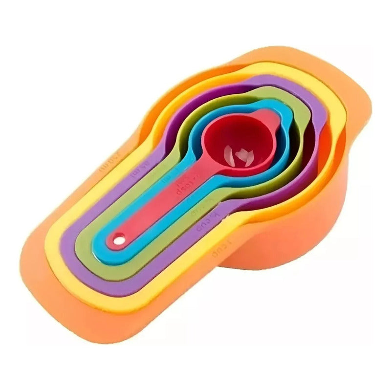 Set 6 Cucharas Utensilios Tazas Medidoras Reposteria Colores Colorido