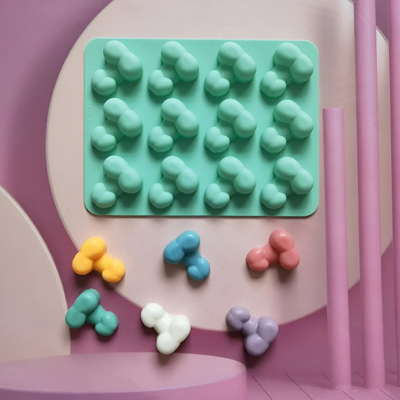 Molde Silicona Moldes Chocolate Mini Pene Molde Resina 12cav Multicolor / Molde Hielo Mini Pene 12cav