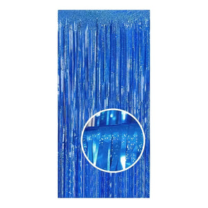 Cortina De Papel Metalizado Azul Oscuro 2m Pastelería Cl Decorativa
