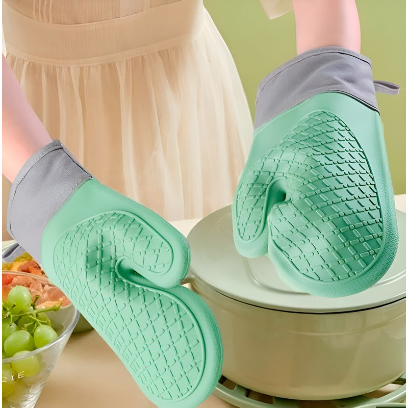 Guante Silicona Para Horno Toma Olla Guantes Cocina 27 Cm Verde Agua Guantes Silicona 27cm