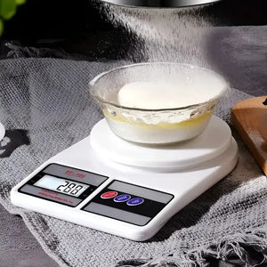 Balanza Pesa Digital Para Cocina Comercio 1g A 10kg Pesa Cocina Digital Pesas Para Cocina Balanza Digital Pesa Gramera... 10 Kg Blanco