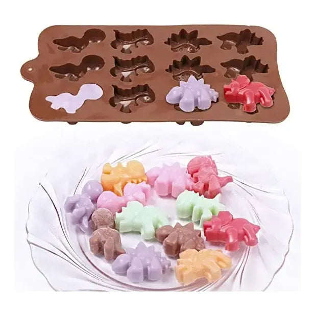 Pack X2 Moldes De Chocolate Dino Molde Chocolate Dinosaurio Bordó