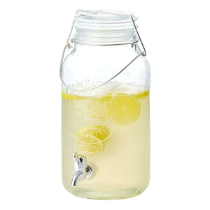 Dispensador De Bebidas Jarro De Vidrio Para Jugos Jarra 3.8l Transparente.