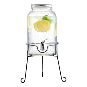 Dispensador De Bebidas Con Atril Jarro De Vidrio Jarros 6l Color Transparente / Dispensador Liso Con Atril 6l