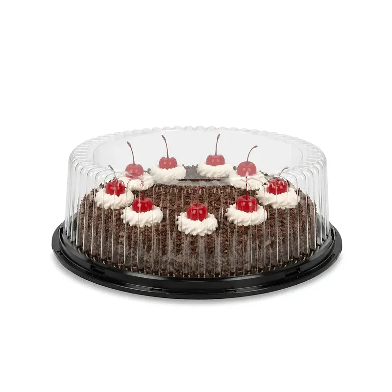 X50 Bandejas Para Torta Porta Cupcake Porta Tortas 29x8cm Cajas Envases Almacenamiento Y Transporte De Alimentos Cúpula... Negro