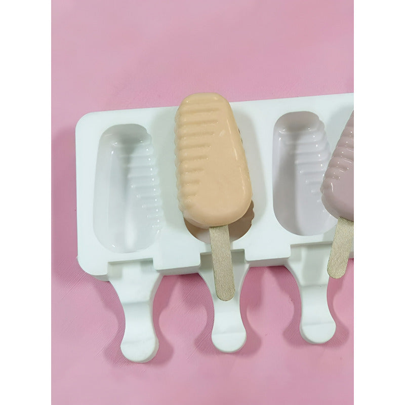 X2 Moldes De Silicona Para Helados Molde Helado Mini 8cav Blanco / Molde Helado 8cav