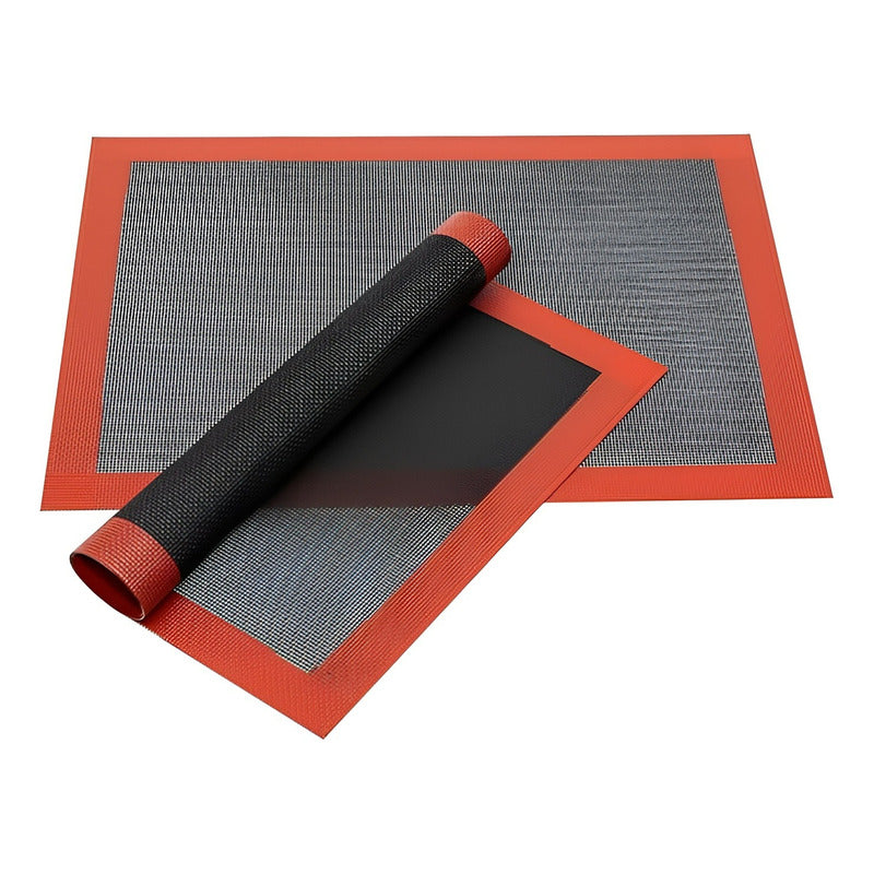 Set 2 Lamina Silicona Tapete Horno Microperforado 60x40cm Negro