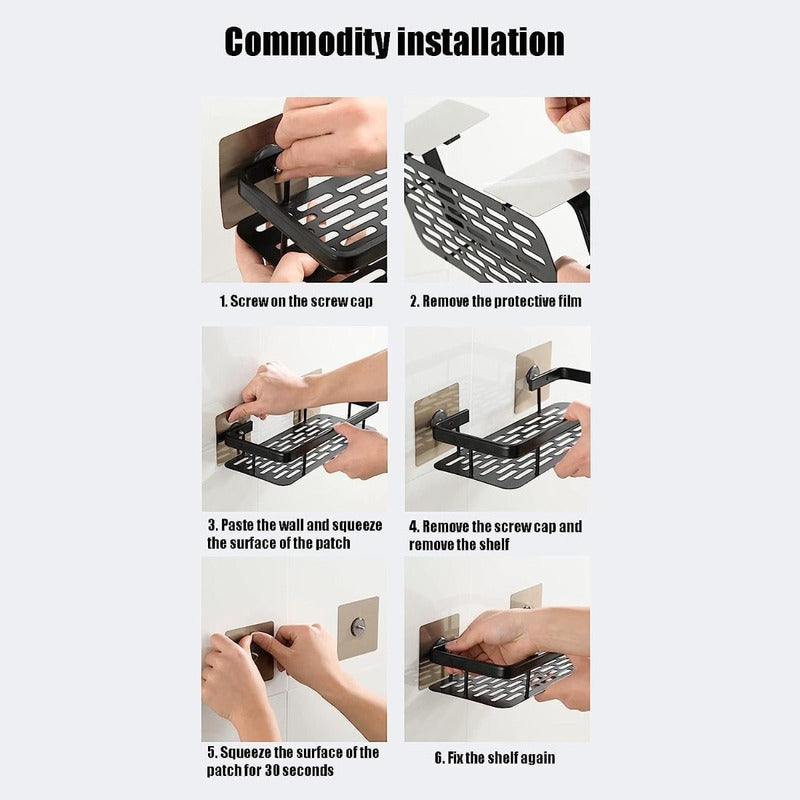 Organizador Ducha Organizador De Ducha Repisa Para Ducha 09h Negro