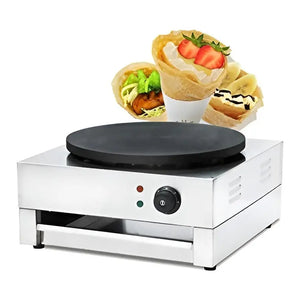 Maquina Para Panqueques Panquequera Electrica Crepera 3000w Color Plateado