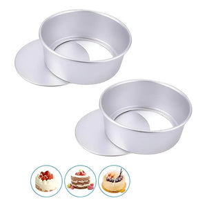 X2 Moldes De Aluminio Para Tortas Molde Desmontable 20cmx8cm Molde De Aluminio Para Bizcochos Molde De Aluminio Para Repostería Molde Para Pasteles Repostería Molde Para Queques Pasteleriuscl Plateado