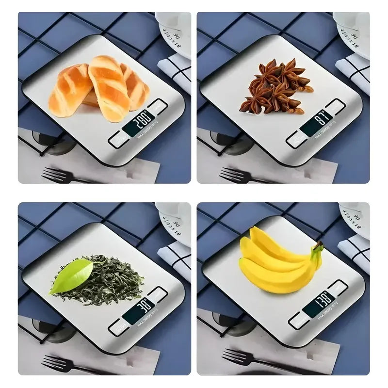 Báscula De Cocina Digital De Acero Inoxidable Para Alimentos Con Tara Y 5 Kg De Capacidad Plateado 5 G