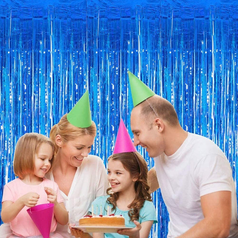 X2 Cortinas Guirnalda Cumpleaños Guirnalda Azul Oscuro 2m Cortina Azul Oscuro