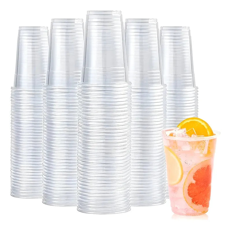 100 Vaso Desechable Plastico Vaso 13oz Vasos Plasticos 400ml Desechables Vasos Para Bebidas Juego De Vasos Descartables Vasos Grande Vasos Plásticos Pasteleriuscl Trasparente