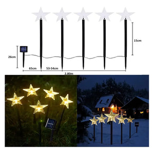 10 Guirnalda Solar Guirnaldas Solares Lampara Jardin Estrella Estacas Solares Decorativas Guirnalda Decorativa Luces... Amarillo