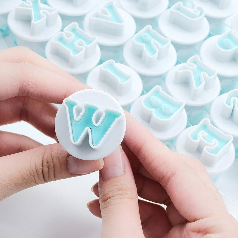 26 Cortador Fondant Letras Mayuscula Cortadores Con Expulsor