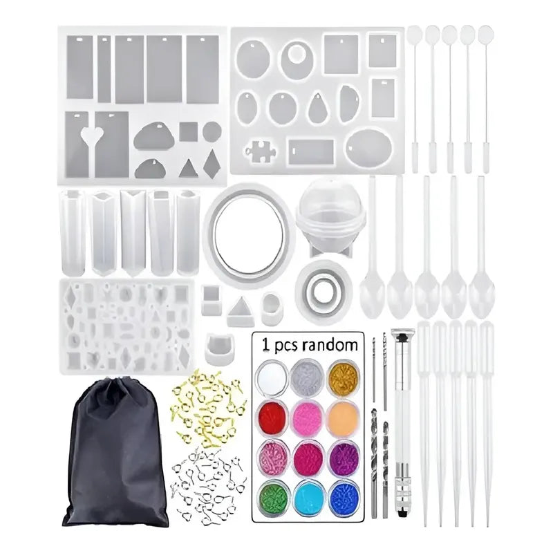 Kit Resina Moldes De Resina Epoxica Artesanias Aros 85pcs Moldes De Silicona Para Hacer Joyas Artesanias Manualidades... Multicolor / Moldes De Resina 85 Pcs