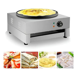 Maquina Para Panqueques Panquequera Electrica Crepera 3000w Color Plateado