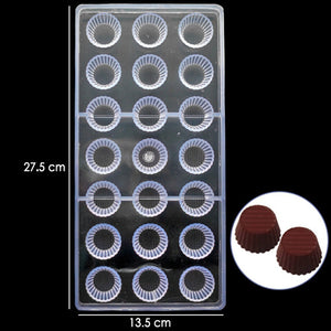 Pack X2 Moldes Chocolate Moldes De Policarbonato Circular
