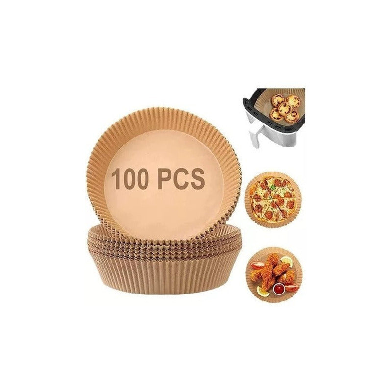 X3 Pack De 100 Forros Desechables Antiadherente Freidora 100 Pcs Air Fryer