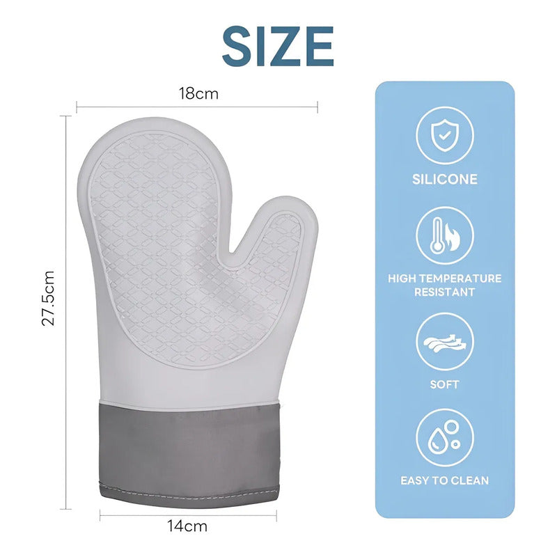 Pack X2 Guantes Silicona Para Horno Toma Olla Guante Cocina Multicolor Guantes Silicona 27cm