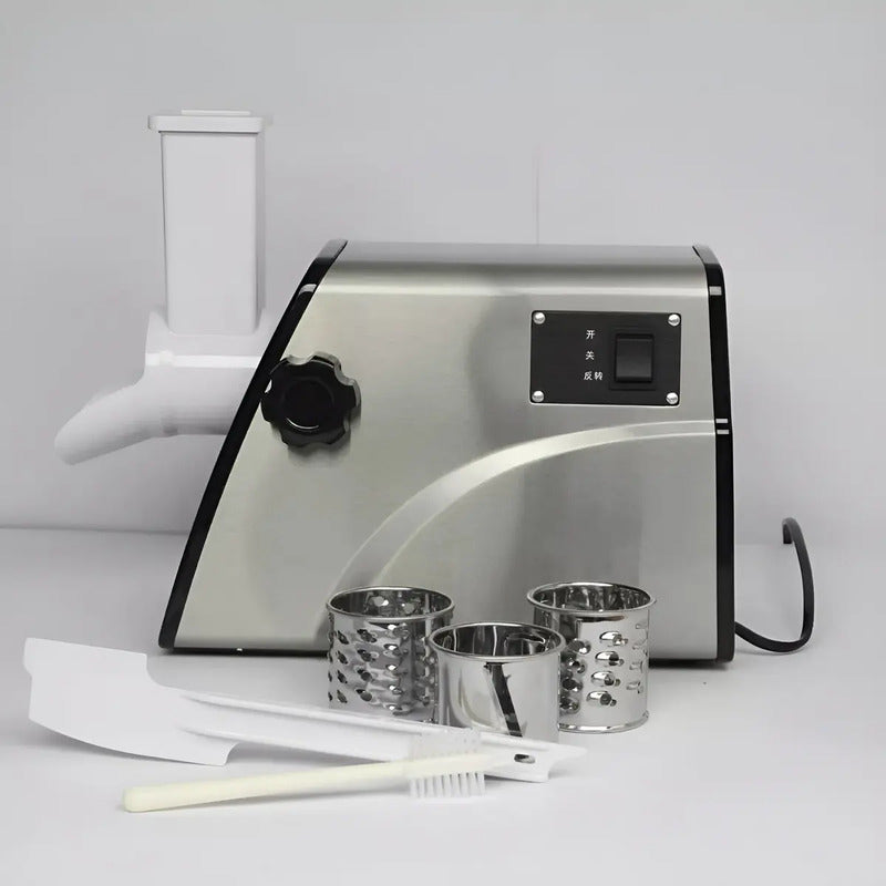 Rallador De Queso Eléctrico Giratorio Pasteleriuscl Con 3 Cuchillas De Acero Inoxidable Gris / Rallador De Queso 300w