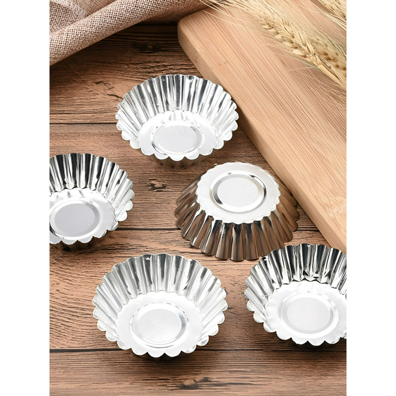 6 Moldes Reposteria Molde Aluminio Molde Mini Tartaletas 6cm Plateado