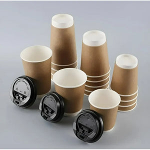 Set 100 Vasos Desechables Kraft Vaso Doble Pared C/tapa 12oz Vaso Polipapel Kraft Vasos Termicos 355ml Desechables Vasos Polipapel Vaso Desechables Vasos Para Cafe Desechable Vaso Cafe Pasteleriuscl