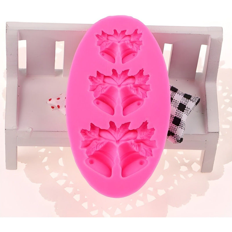 Molde De Silicona Molde Campanas Molde Fondant Campanas 2319 - Rosa Campanas 3 Cavid 2319