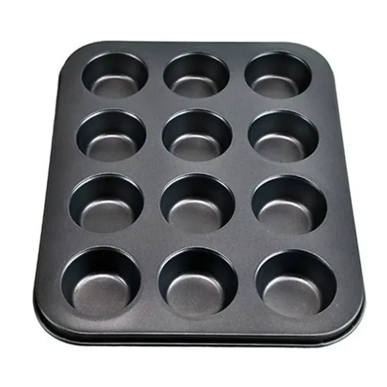 Molde 12 Muffins Cupcakes Placa Teflón Pettish Online Vc Color Negro