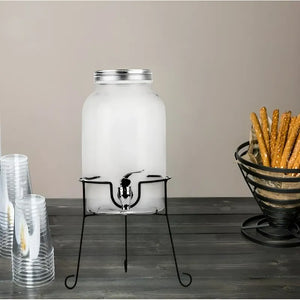Dispensador De Bebidas Con Atril Jarro De Vidrio Jarros 6l Color Transparente / Dispensador Liso Con Atril 6l
