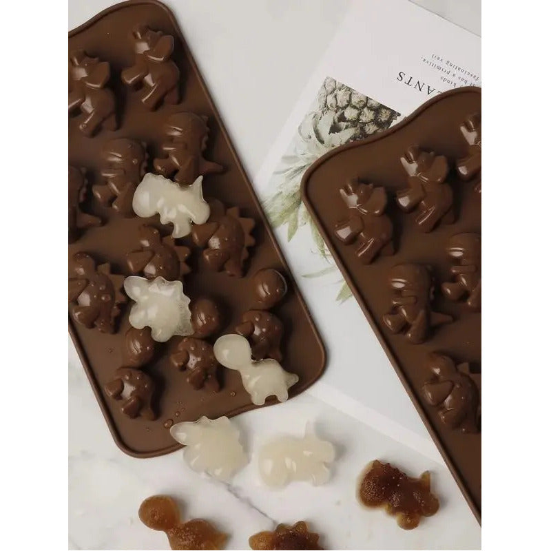 2 Moldes De Chocolate De Dinosaurio Moldes De Chocolate Moldes Chocolate Silicona Molde De Silicona Molde De Chocolate... Marrón